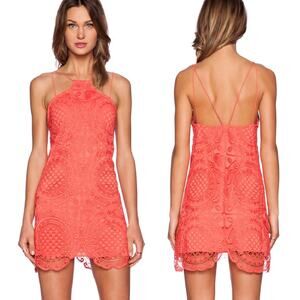 STYLESTALKER Coral Hong Kong Shift Dress